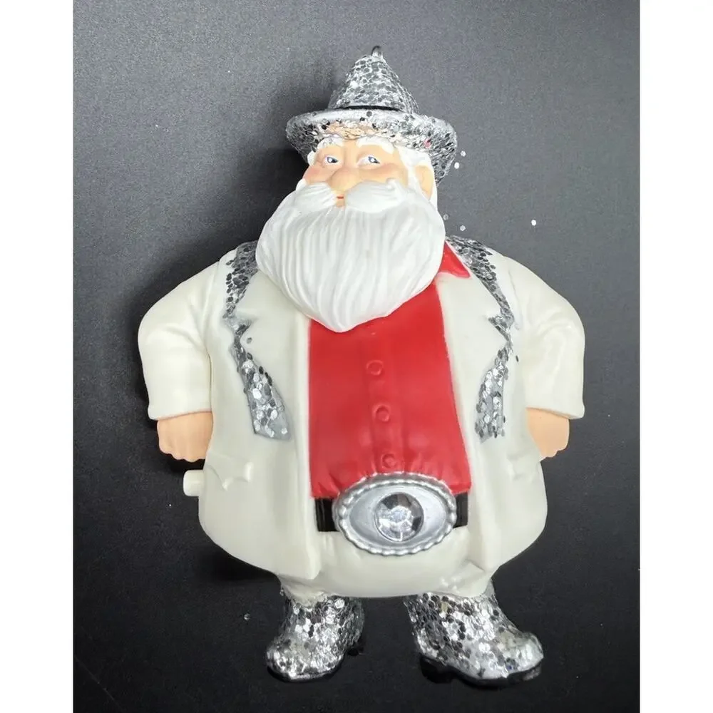 Hallmark Sings Rhinestone Cowboy Santa Magic Sound Ornament No Box Works Lo16